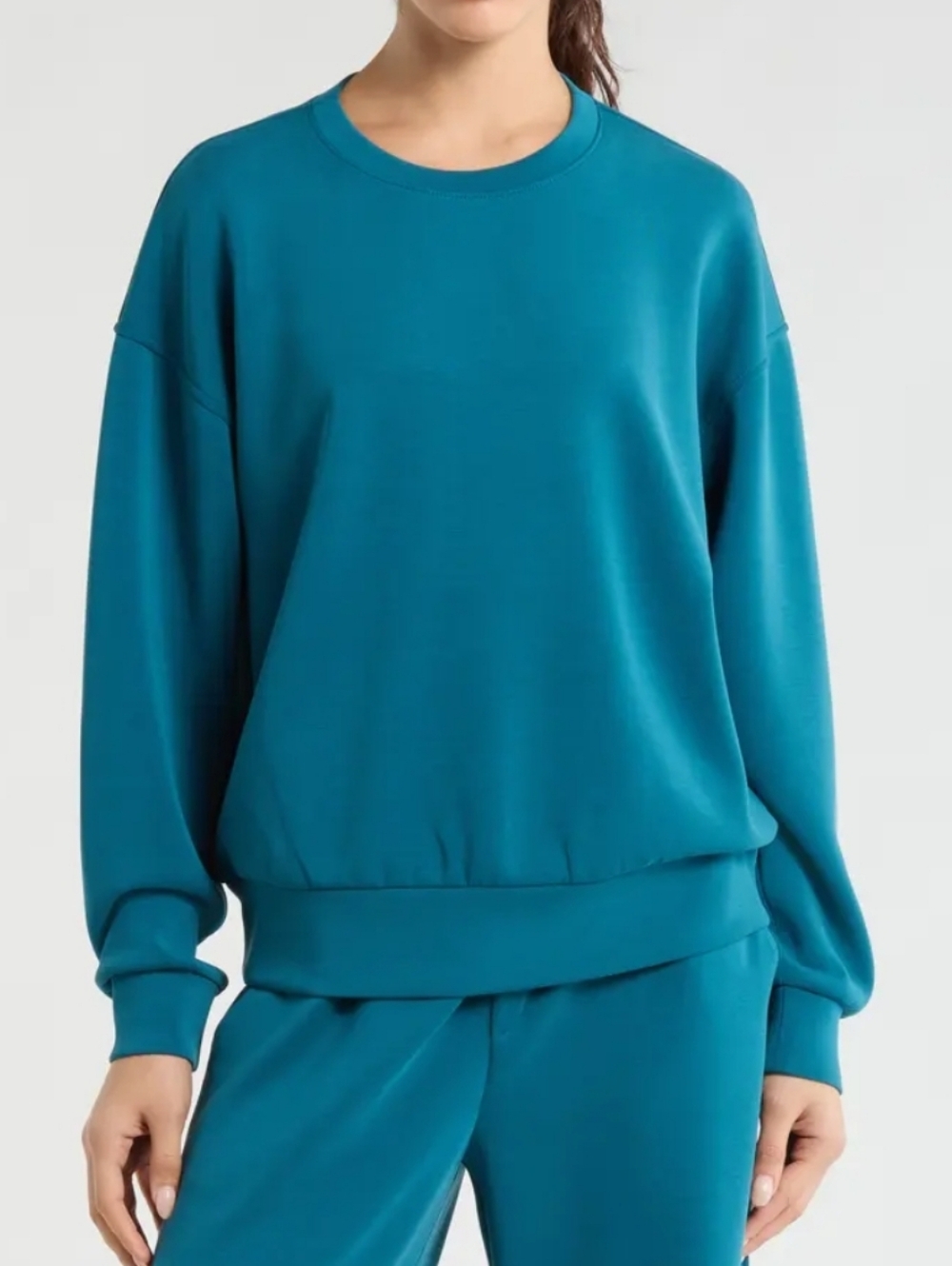 Zella Teal Seagate Crewneck Sweatshirt